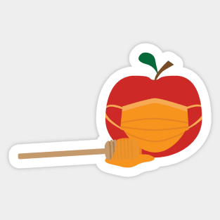 Apple and Honey with Orange Face Mask Sticker